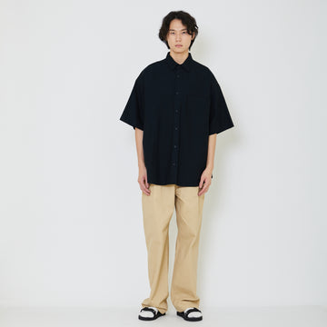 Men Oversized Stripe Shirt - Black - SM2401012C