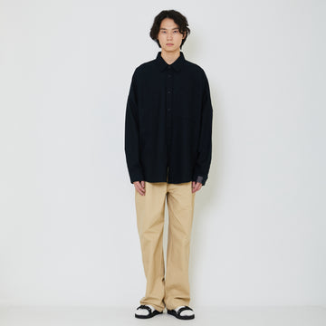 Men Oversized Shirt - Black - SM2401013C