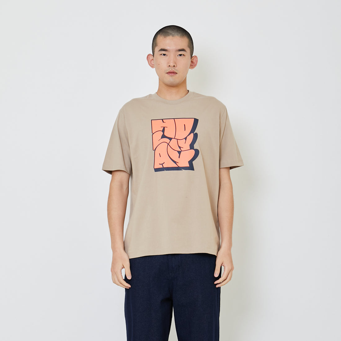 Men Graphic Tee - Khaki - SM2401066B