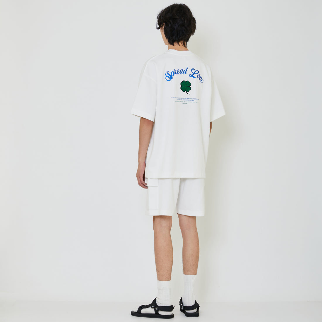 Men Embroidery Oversized Tee - Off White - SM2402021A