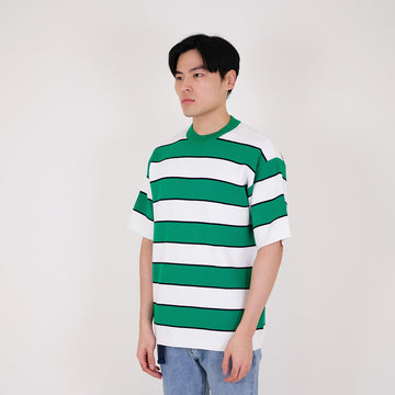 Men Oversized Stripe Sweater - Green - SM2402022A