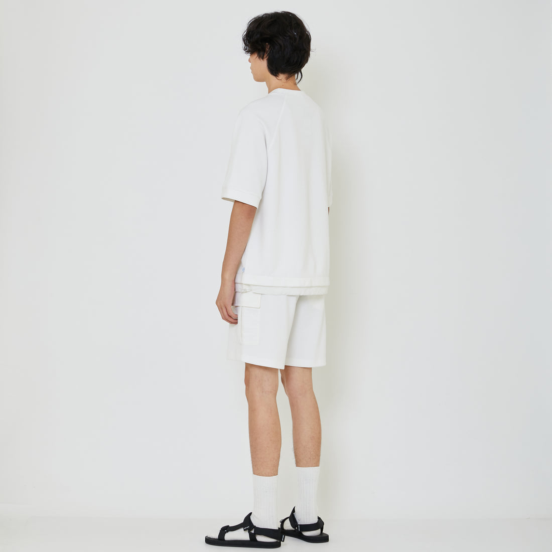 Men Oversized Pique Top - Off White - SM2402024A