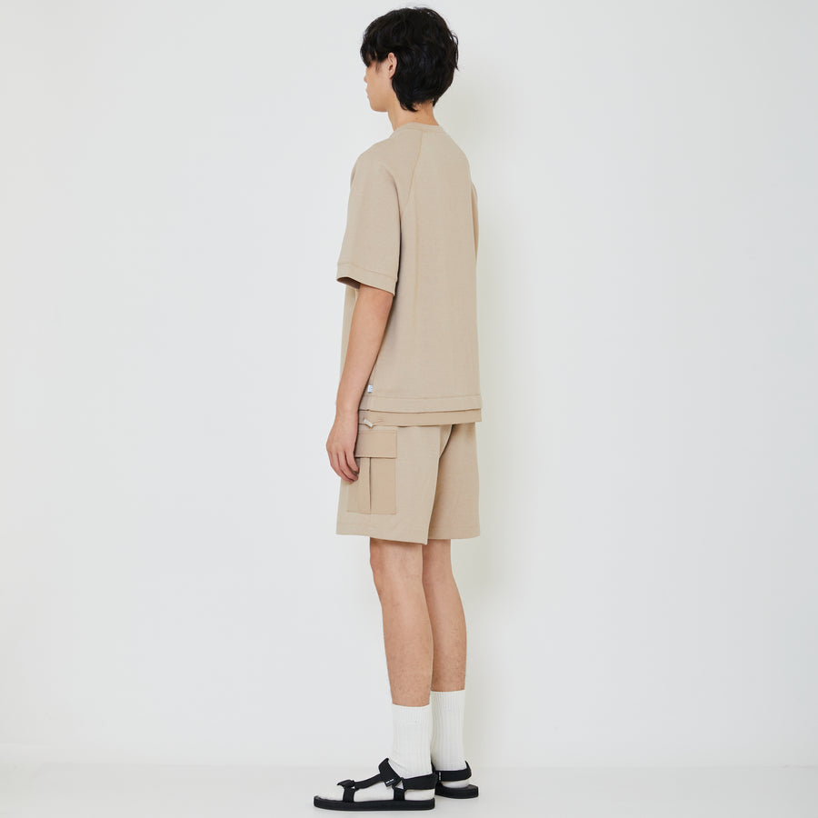 Men Oversized Pique Top - Beige - SM2402024B