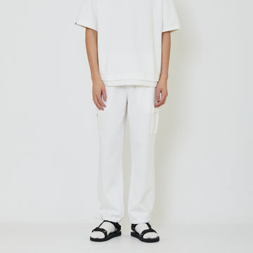 Men Pique Cargo Sweatpants - Off White - SM2402026A