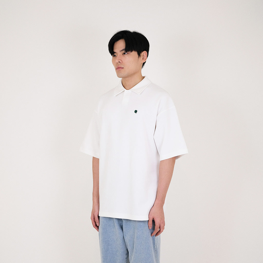 Mens Oversized Polo Tee - Off White - SM2402027A
