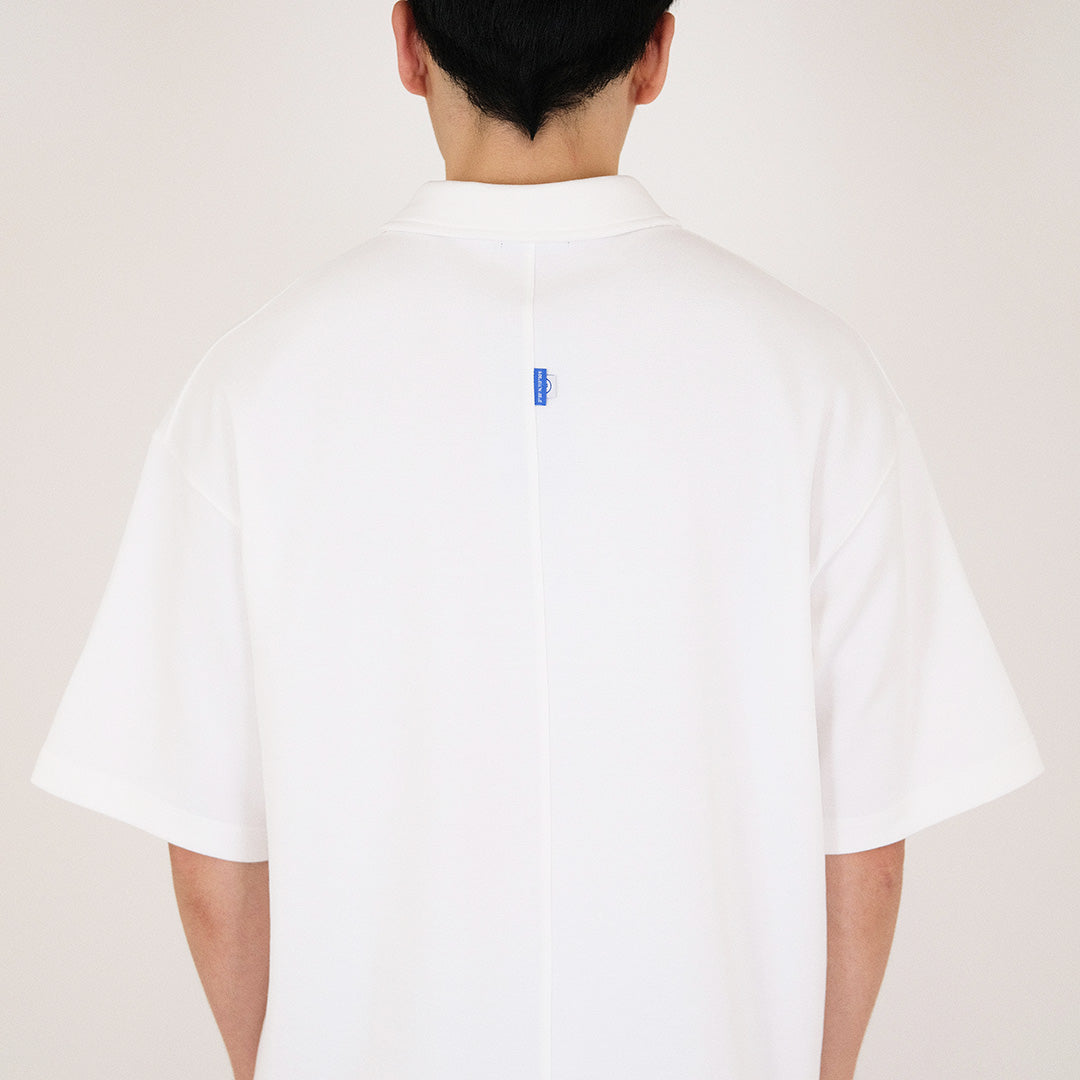 Mens Oversized Polo Tee - Off White - SM2402027A