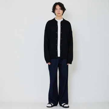 Men Oversized Polo Sweater - Black - SM2402028C