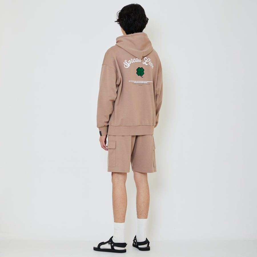 Men Embroidery Oversized Hoodie - Khaki - SM2402030C