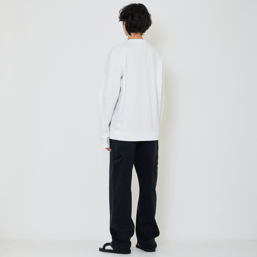 Men Oversized Sweatshirt - Off White - SM2402031A