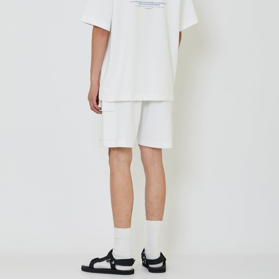 Men Cargo Shorts - Off White - SM2402033A