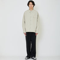 Men Oversized Nylon Shirt - Beige - SM2402035A