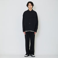 Men Oversized Nylon Shirt - Black - SM2402035B
