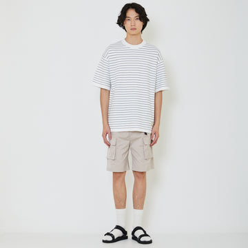 Men Oversized Stripe Sweater - Off White - SM2403043A