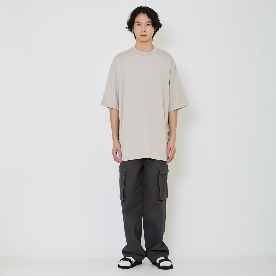 Men Oversized Combined Top - Light Grey - SM2403044B