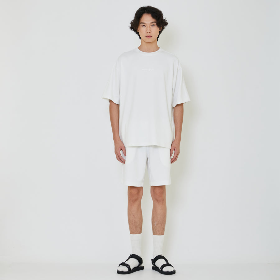 Men Oversized Pique Top - Off White - SM2403045A