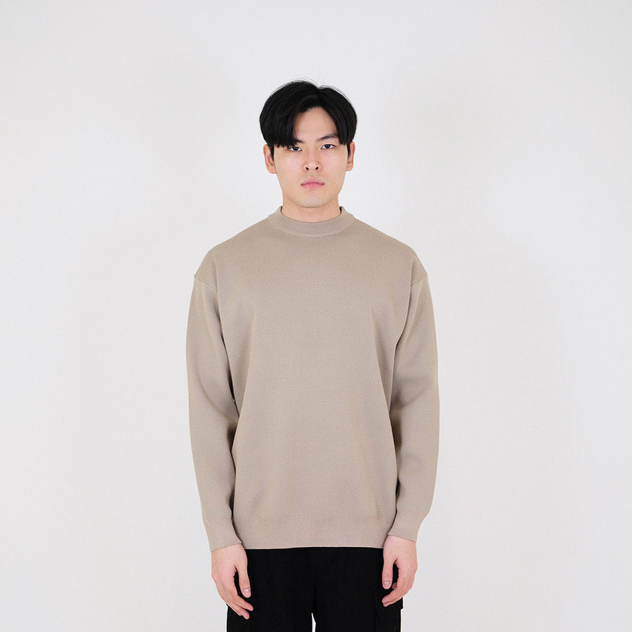 Men Oversized Sweater - Khaki - SM2403049A