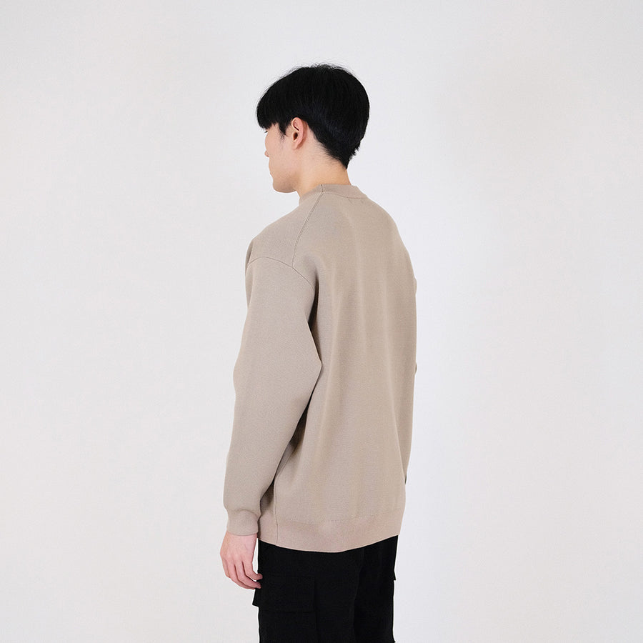 Men Oversized Sweater - Khaki - SM2403049A