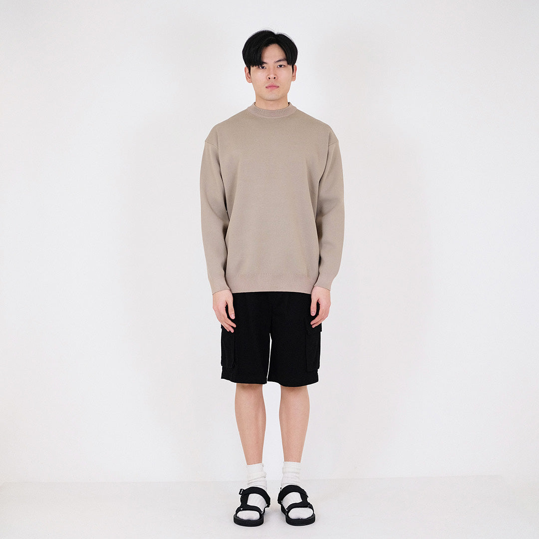 Men Oversized Sweater - Khaki - SM2403049A