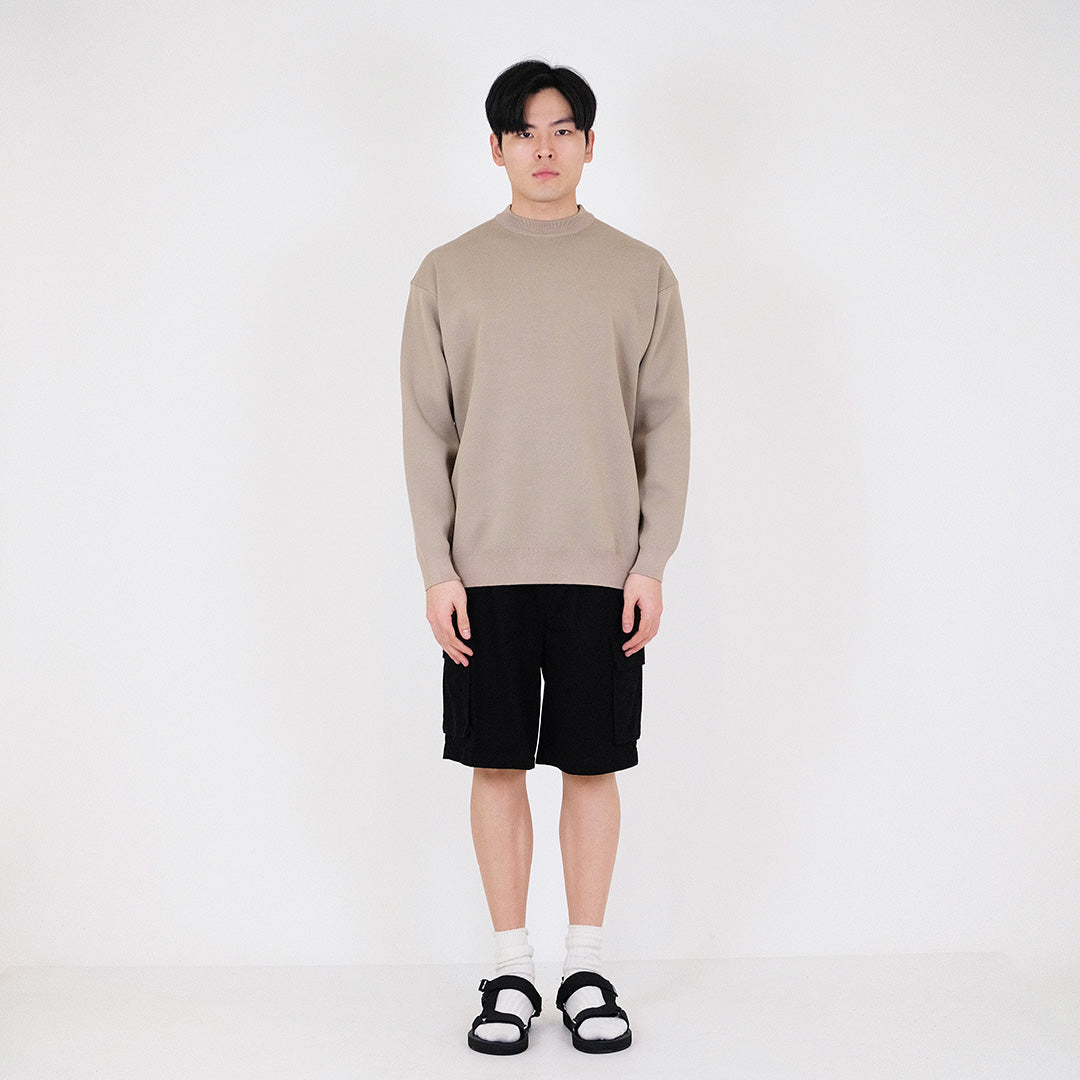 Men Oversized Sweater - Khaki - SM2403049A