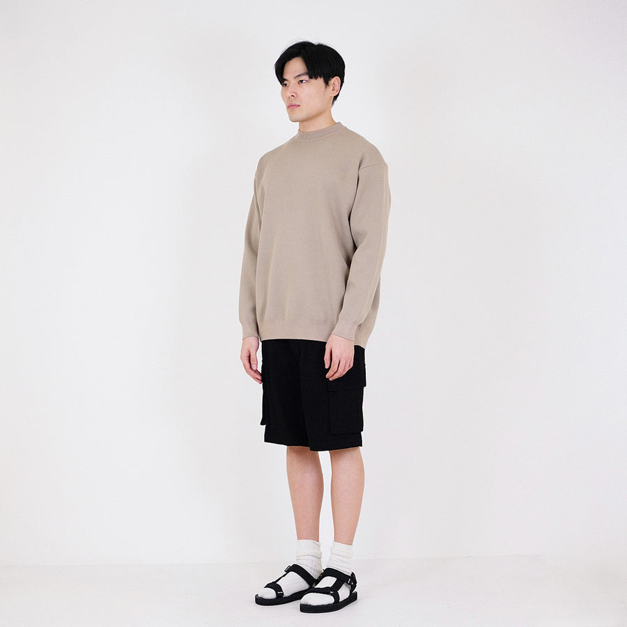 Men Oversized Sweater - Khaki - SM2403049A