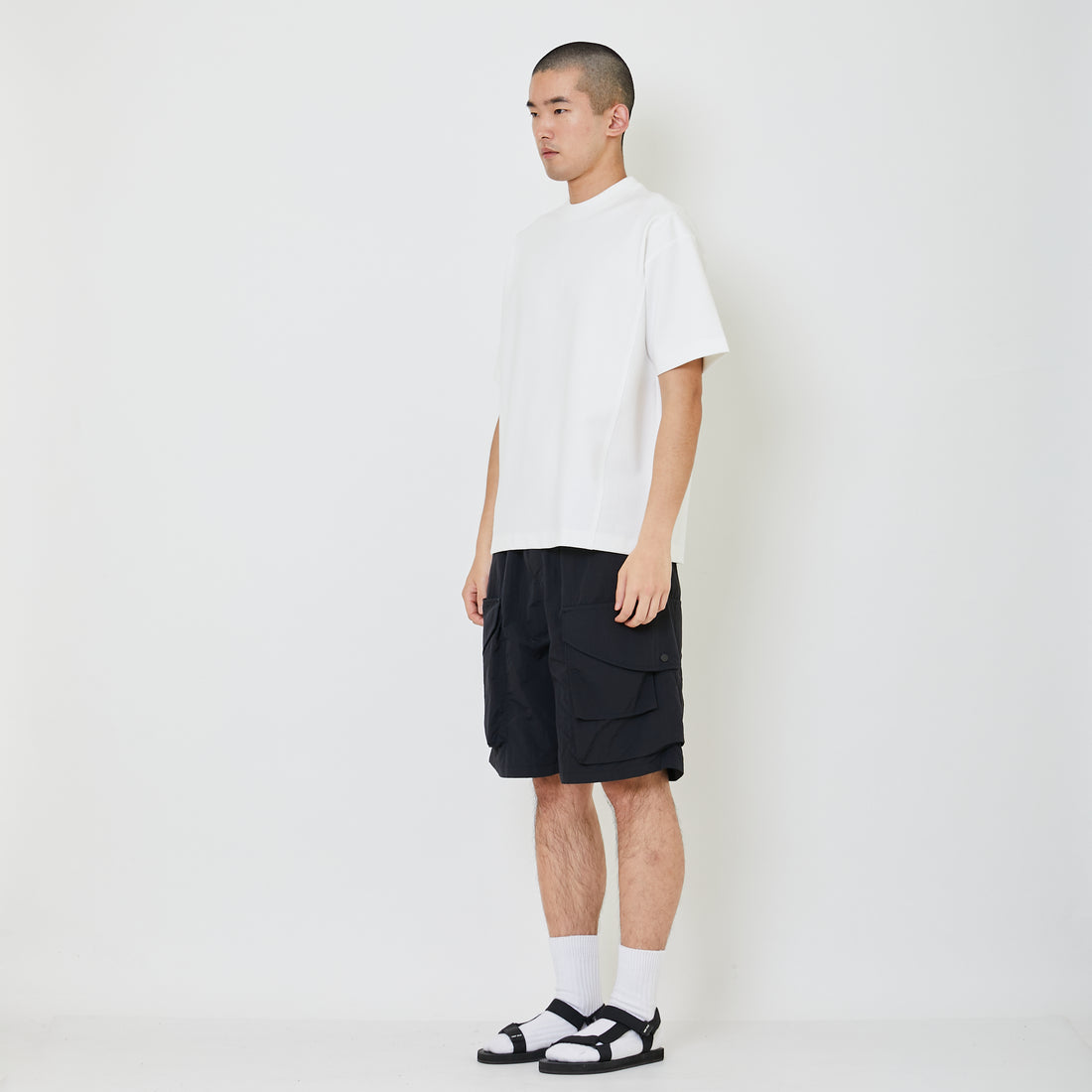 Men Nylon Shorts - Black - SM2403056B
