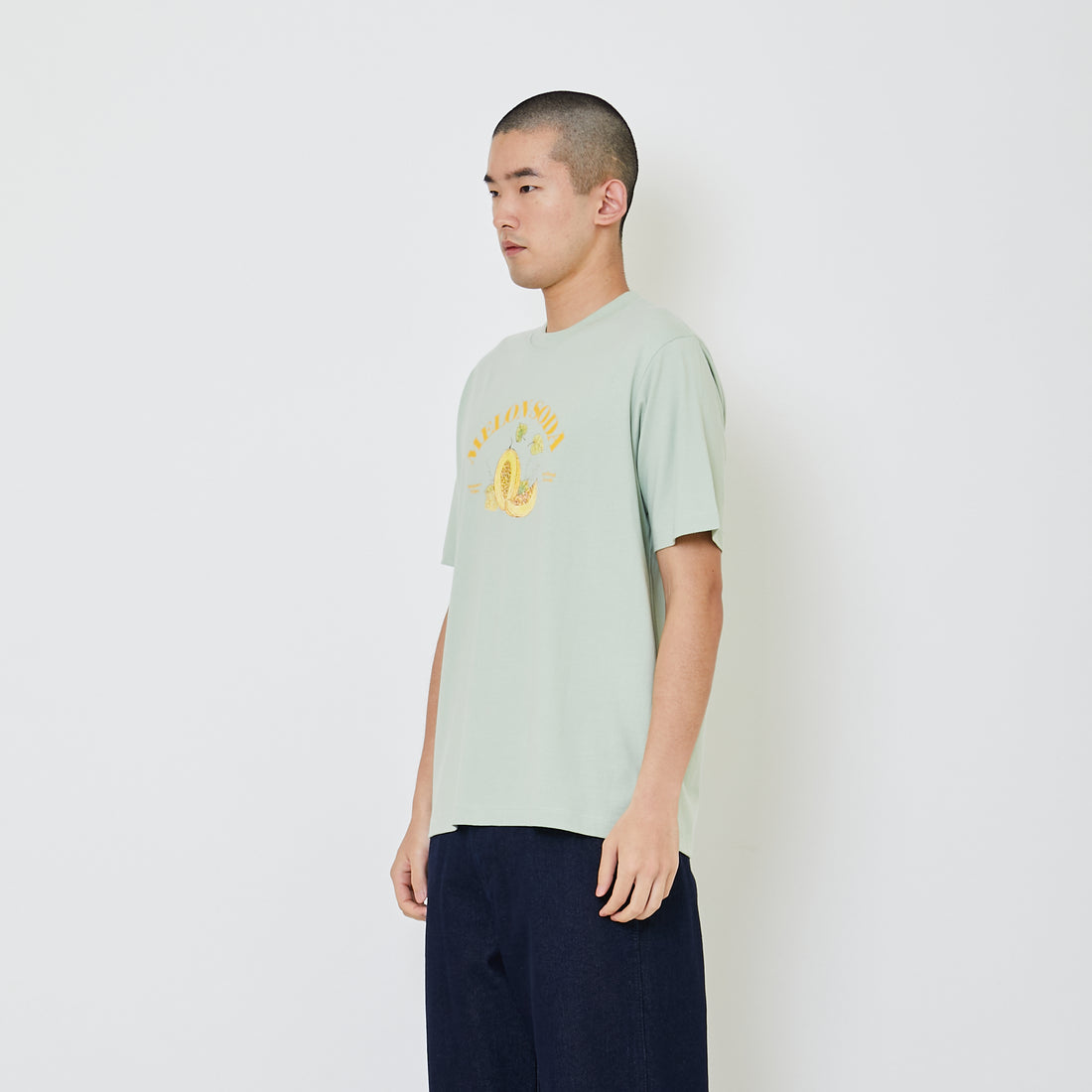 Men Graphic Tee - Light Green - SM2403070B