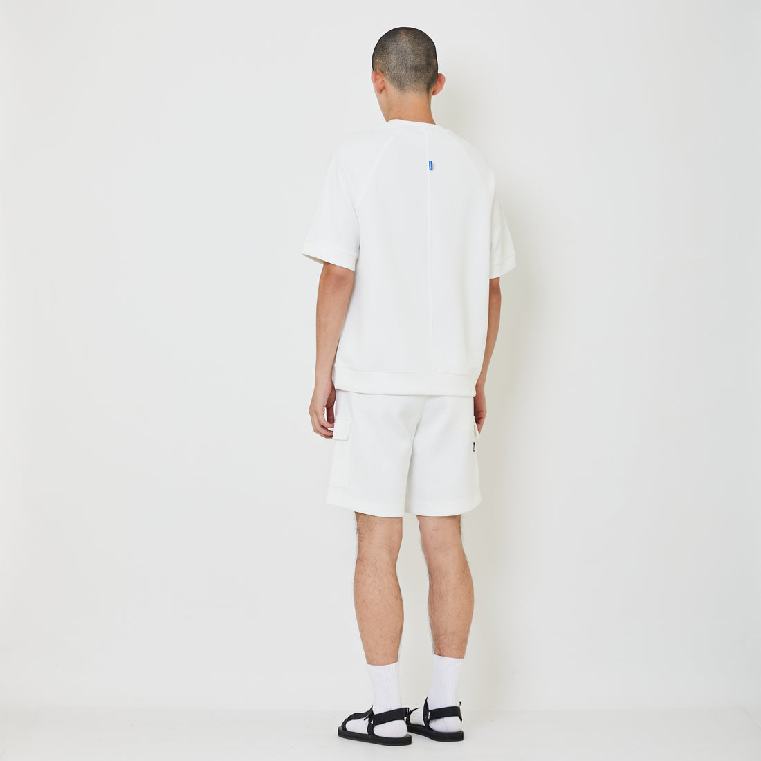 Men Waffle Knit Cargo Shorts - Off White - SM2404111A
