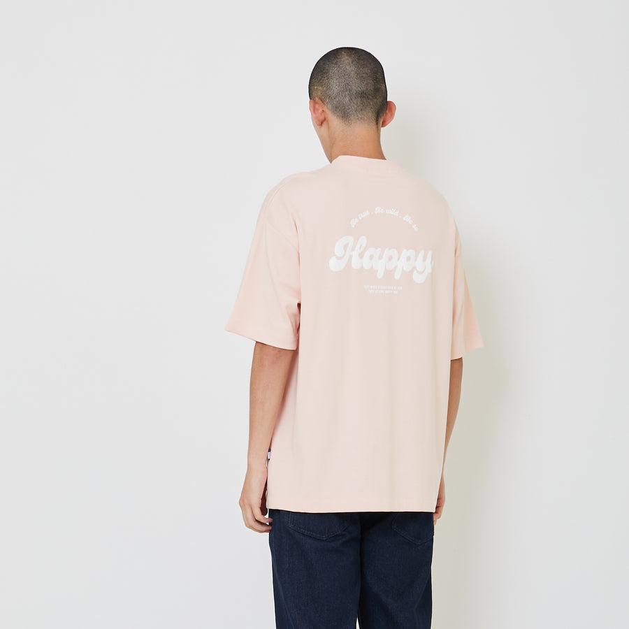 Men Printed Oversized Tee - Light Pink - SM2405080B