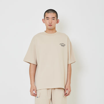 Men Embroidery Oversized Pique Top - Beige - SM2405082B
