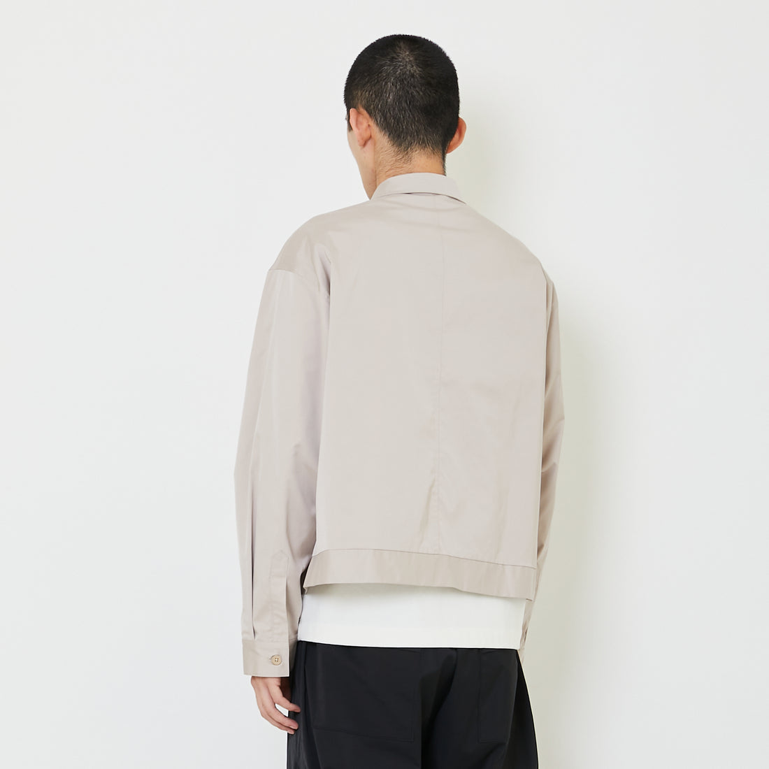 Men Oversized Nylon Shirt - Khaki - SM2405094A