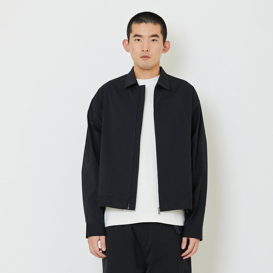 Men Oversized Nylon Shirt - Black - SM2405094B