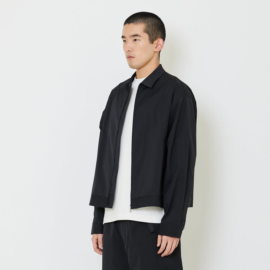 Men Oversized Nylon Shirt - Black - SM2405094B