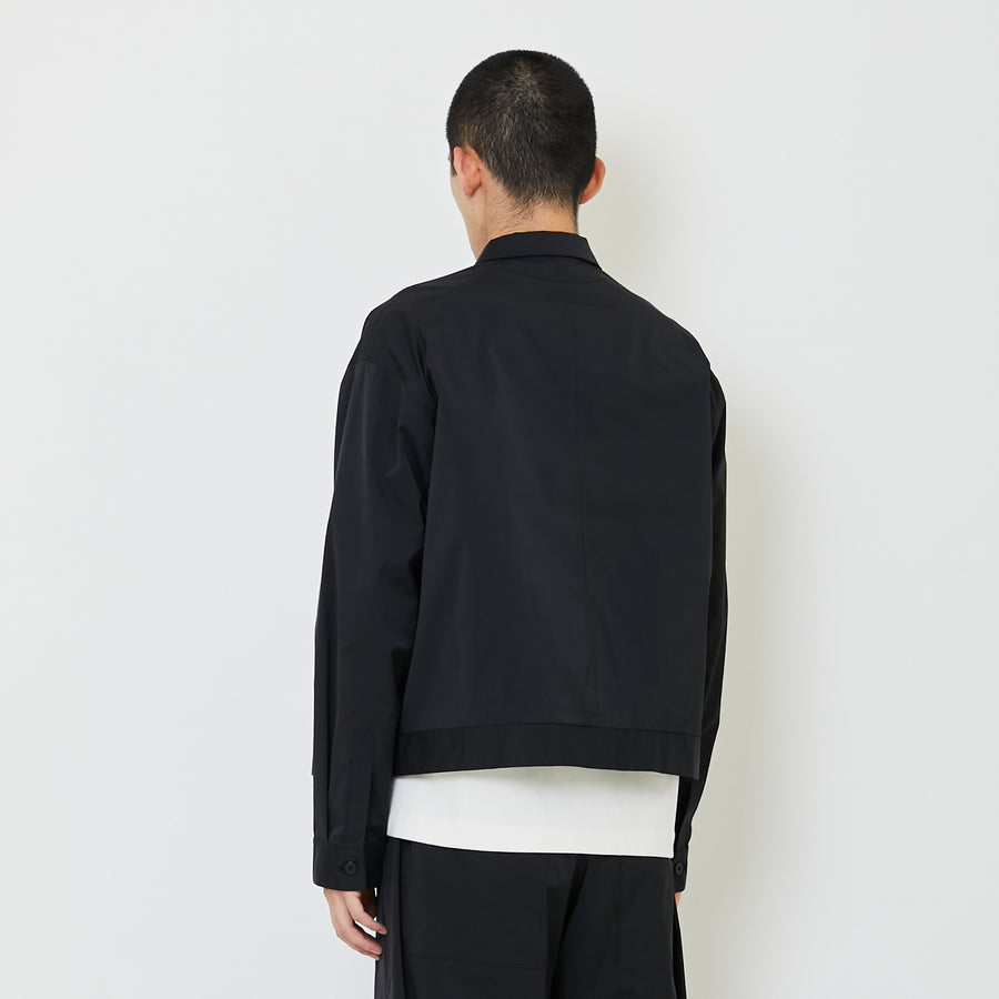 Men Oversized Nylon Shirt - Black - SM2405094B