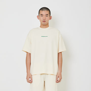 Men Oversized Pique Top - Cream - SM2406099B