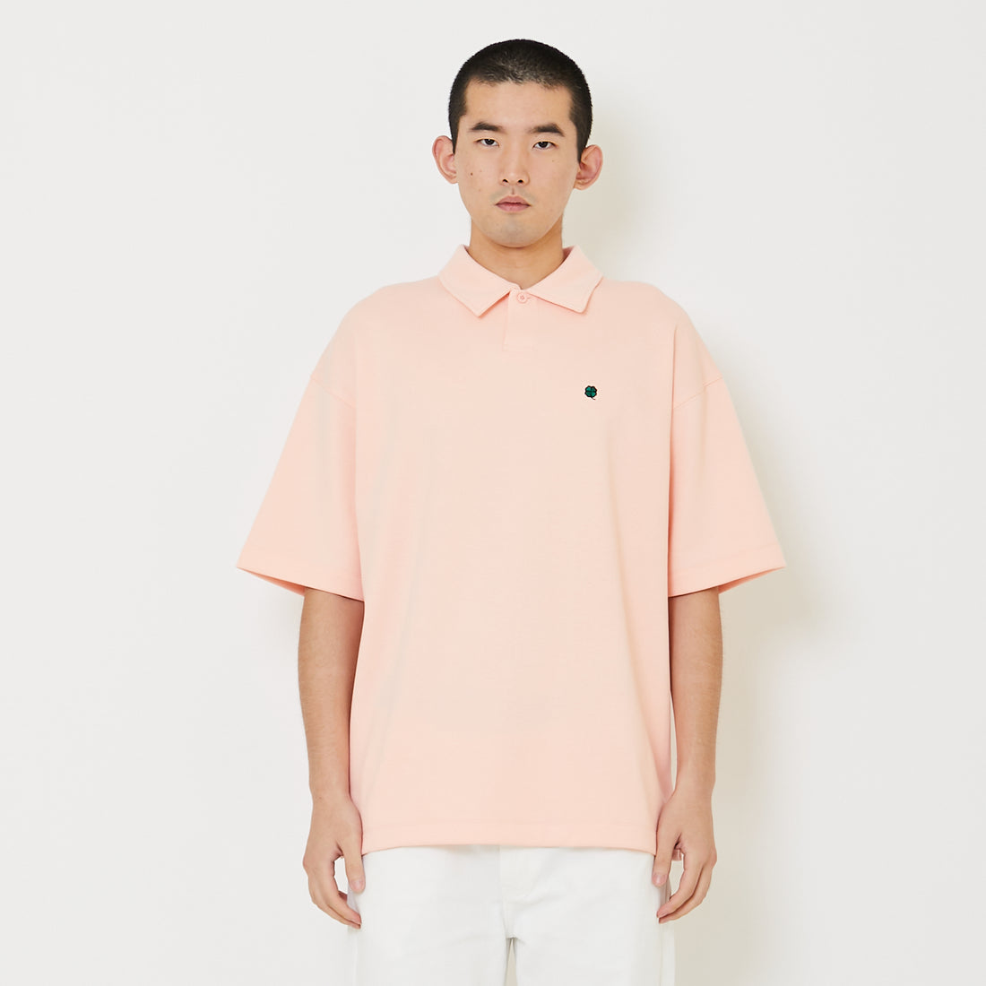 Mens Oversized Polo Tee - Pink - SM2407121B