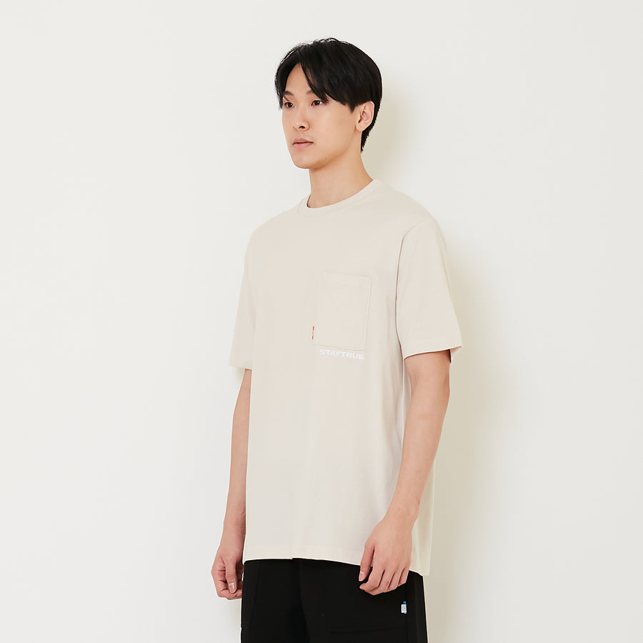Men Graphic Tee - Sand - SM2407175A