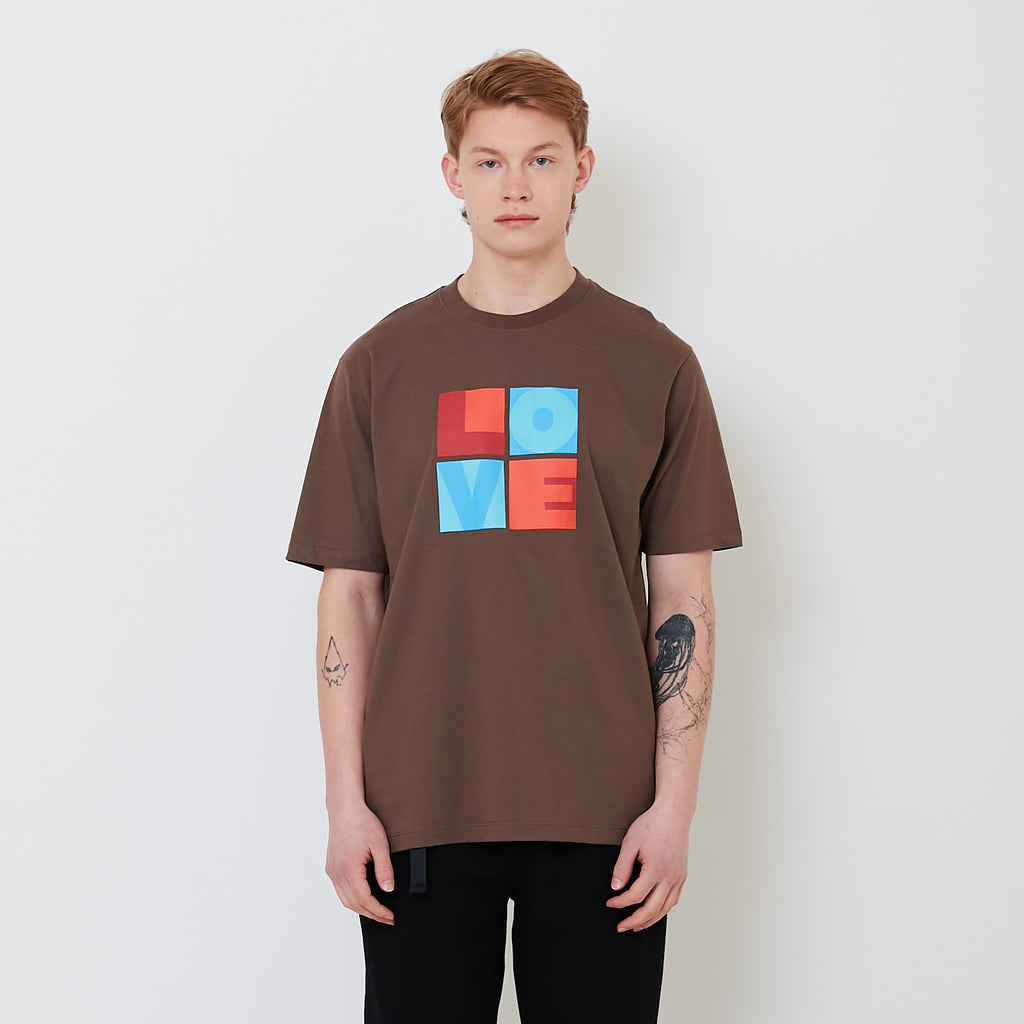 Men Graphic Tee - Brown - SM2408178C
