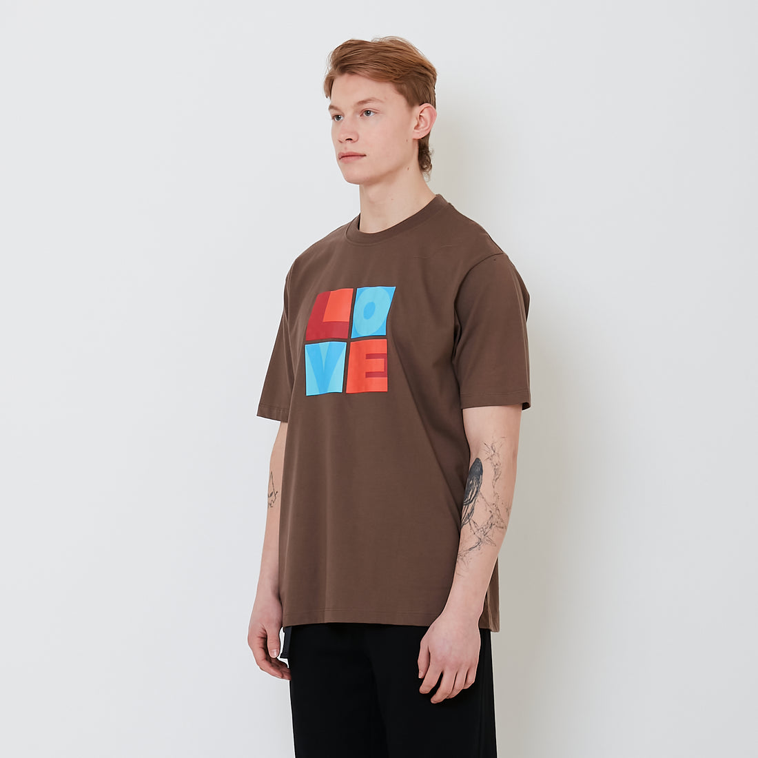 Men Graphic Tee - Brown - SM2408178C