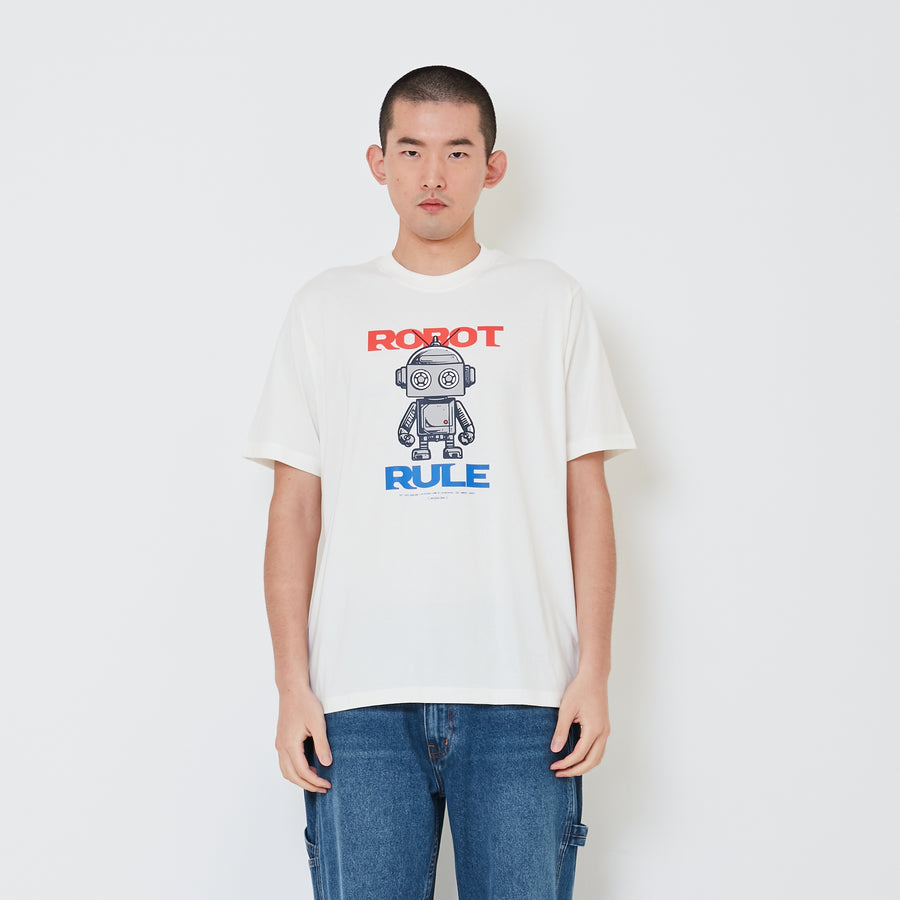 Men Graphic Tee - Off White - SM2409179A