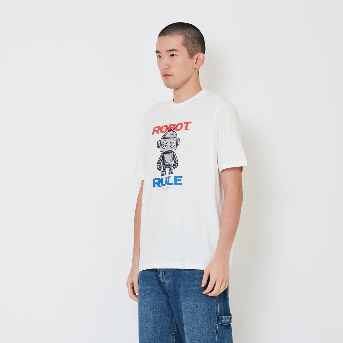 Men Graphic Tee - Off White - SM2409179A