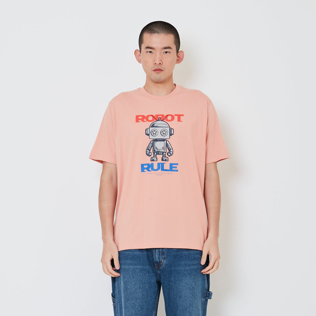 Men Graphic Tee - Dusty Pink - SM2409179B