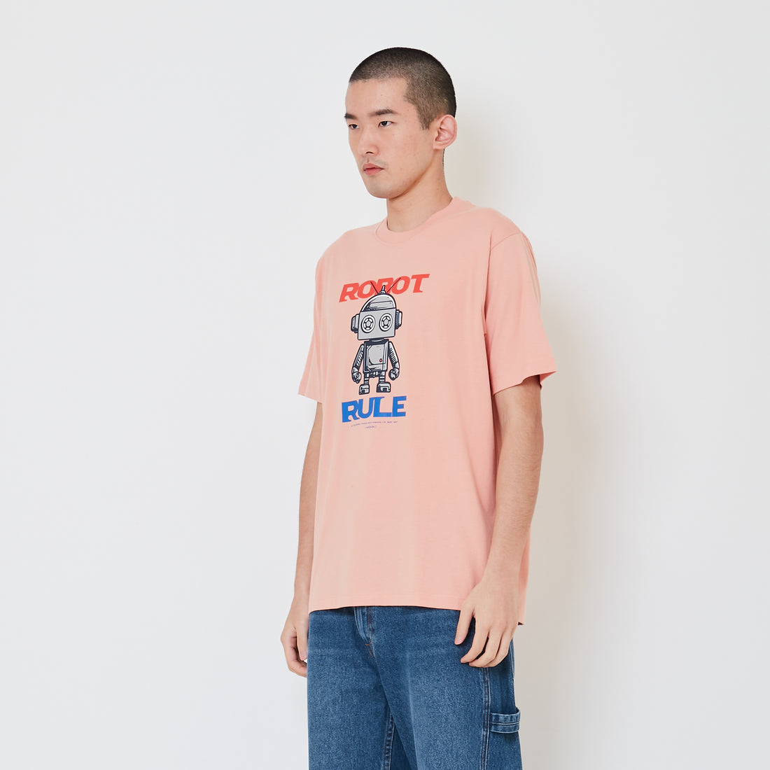 Men Graphic Tee - Dusty Pink - SM2409179B