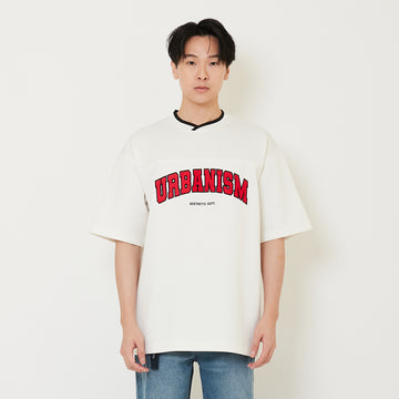 Men Embroidery Oversized Jersey Tee - Off White - SM2410190A
