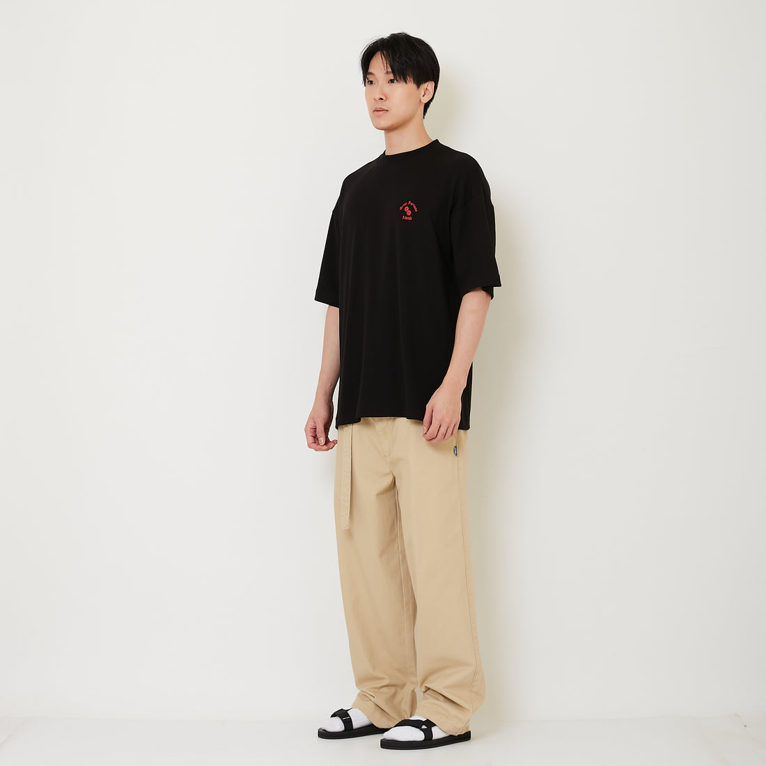 Men Wide Leg Long Pants - Khaki - SM2410199A