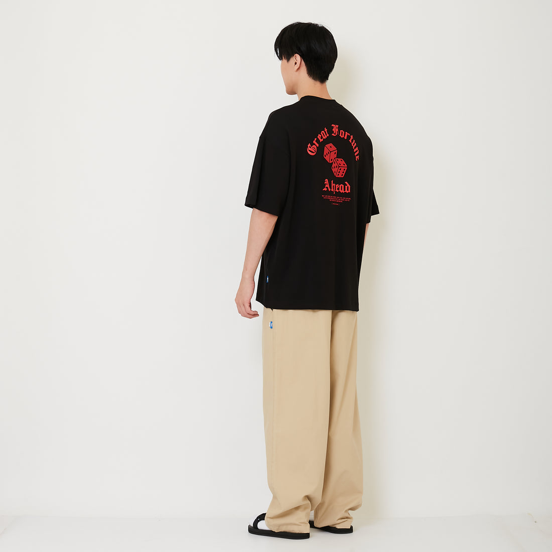 Men Wide Leg Long Pants - Khaki - SM2410199A