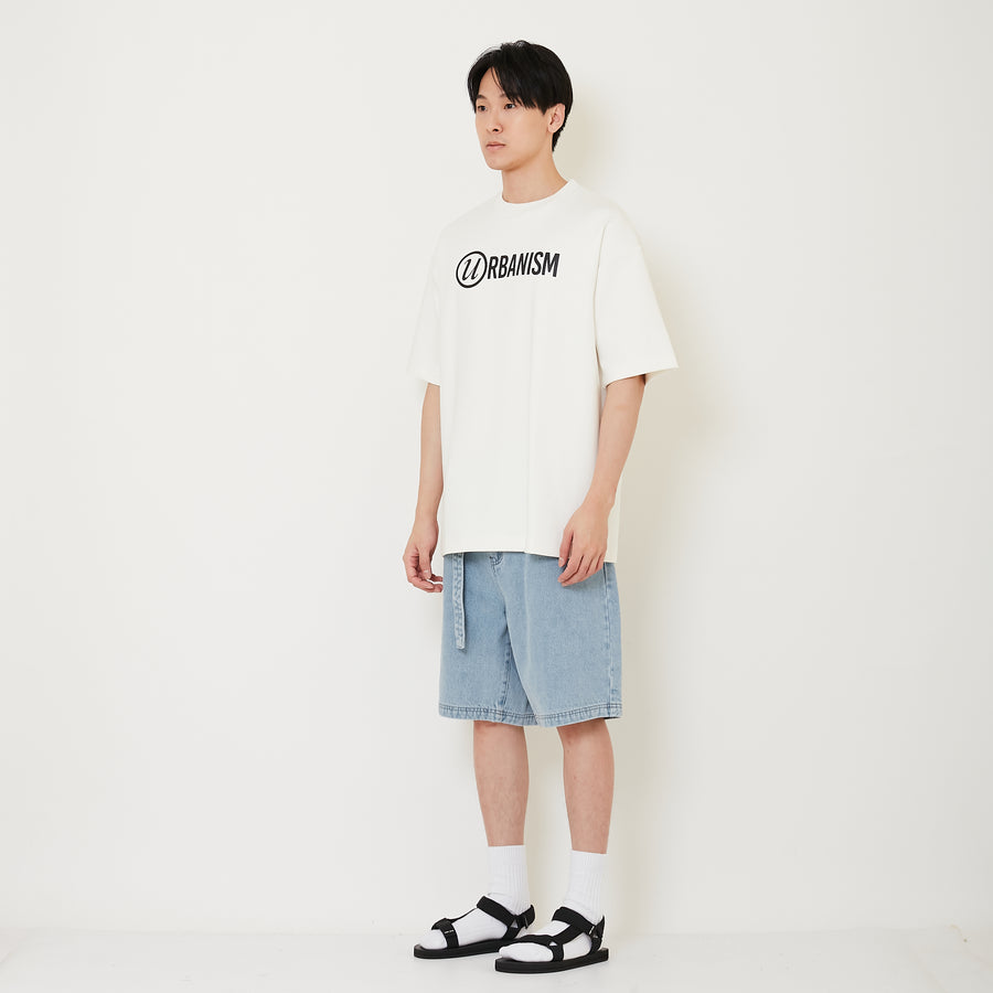 Men Baggy Fit Jorts - Light Blue - SM2411223B