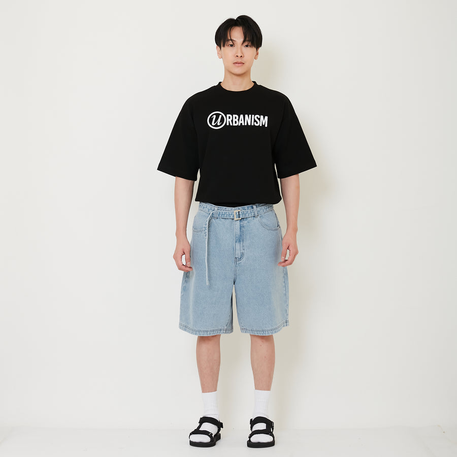 Men Baggy Fit Jorts - Light Blue - SM2411223B