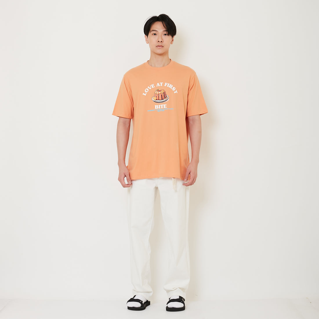 Men Slim Cut Long Jeans With Belt - Off White - SM2411224A