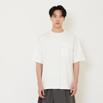 Men Oversized Pocket Tee - Off White - SM2411228A