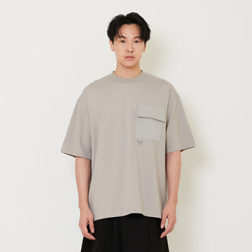 Men Oversized Pocket Tee - Light Grey - SM2411228C